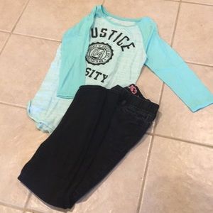 Gap jeans and justice T-shirt